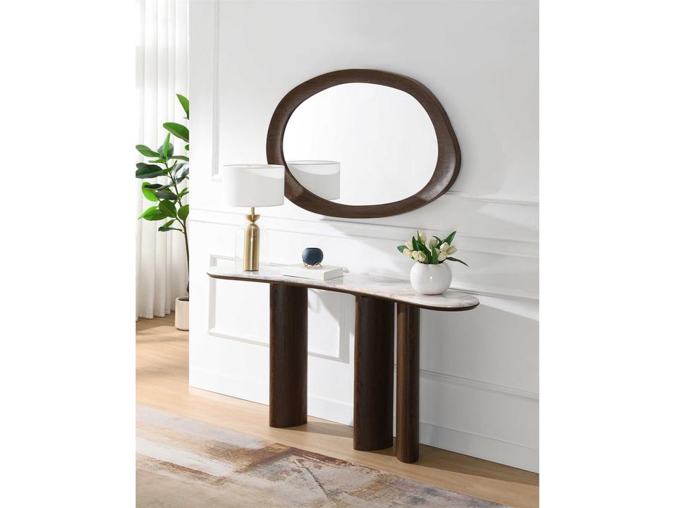 Hanale Marble Console Table & Mirror Set