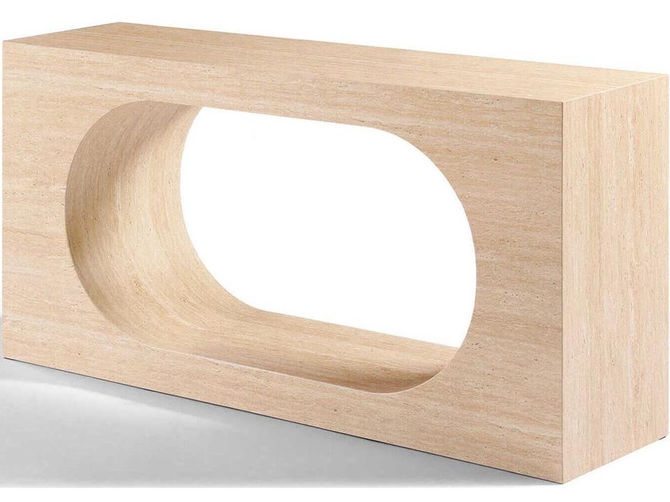 Inca Rectangle Console Table Travertine Stone