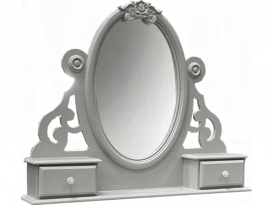 Flora Gray Oval Dresser Mirror