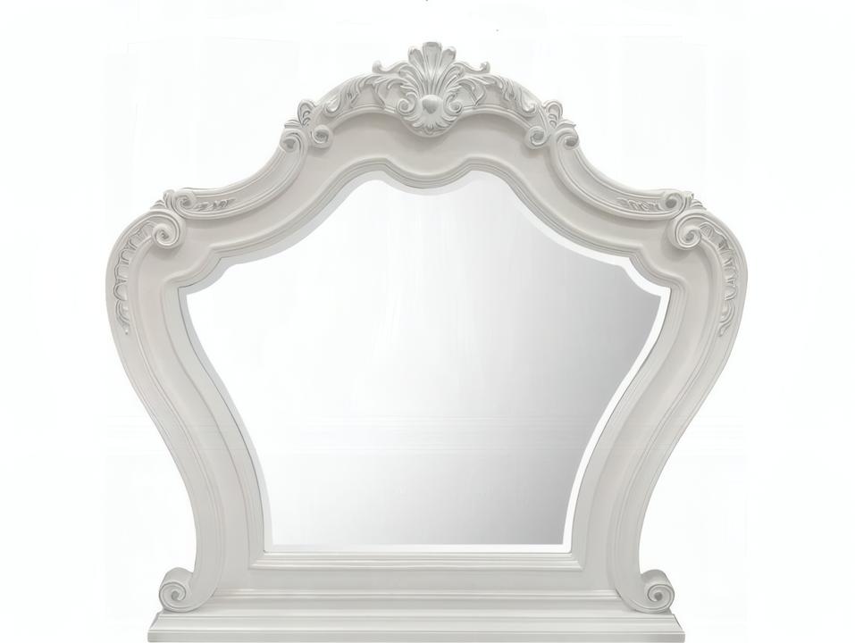 Latisha Traditional Rectangular Mirror in White Finish
