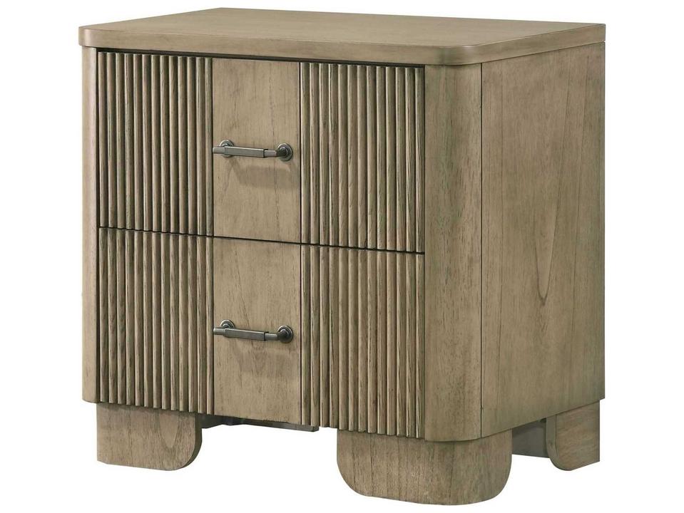 Lakkari 2-Drawer Nightstand in Antique Oak