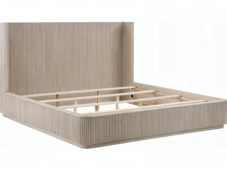 Leanna Eastern King Panel Bed in Light Oak
