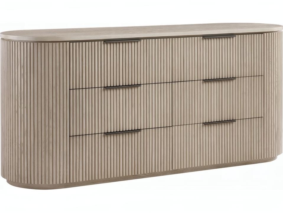 Leanna 6-Drawer Contemporary Dresser in Light Oak
