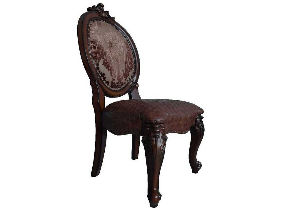 Versailles Rubberwood Cherry Upholstered Armless Dining Chair Set of 2