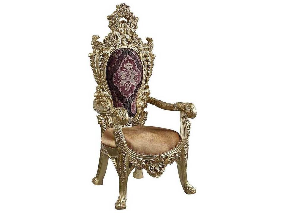 Bernadette Gold Upholstered Arm Dining Chair Set of 2