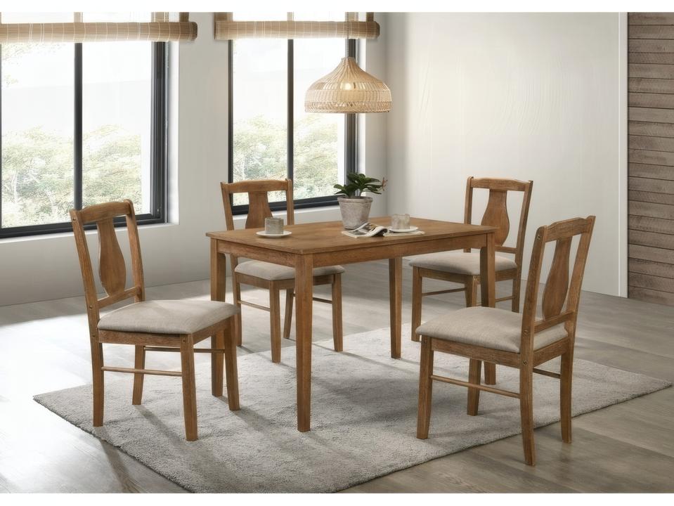 Kayee 5-Piece Rectangle Dining Set Weathered Oak Finish