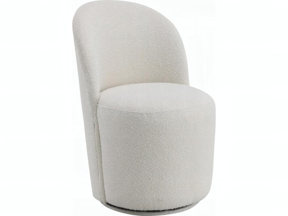 Hollis Upholstered Swivel Dining Side Chair Set of 2 in Beige Boucle