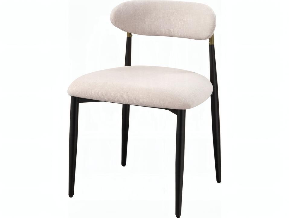 Jaramillo Upholstered Dining Side Chair Set of 2 in Beige Fabric and Black