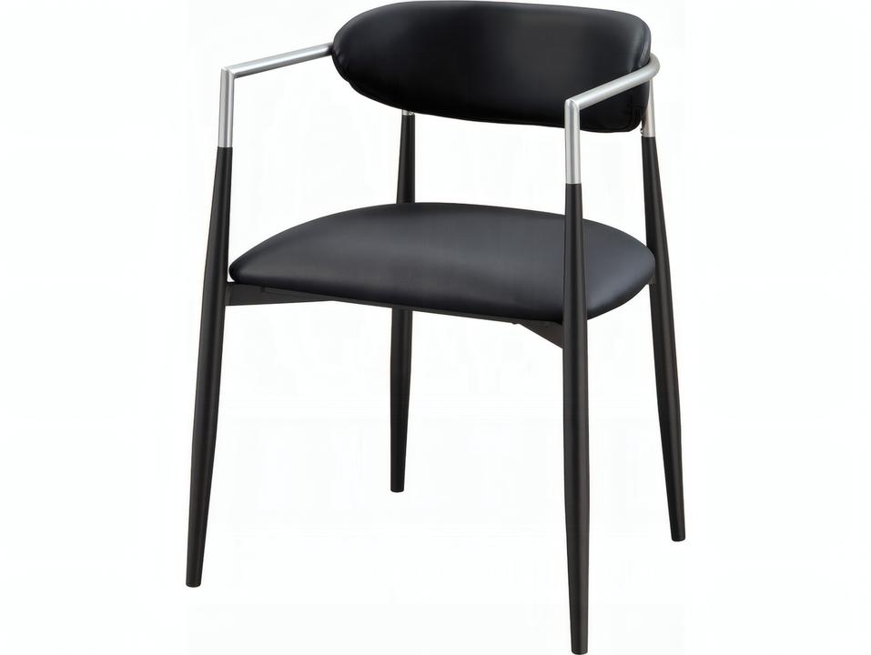 Gavan Contemporary Arm Chair Set of 2 in Black Synthetic Leather