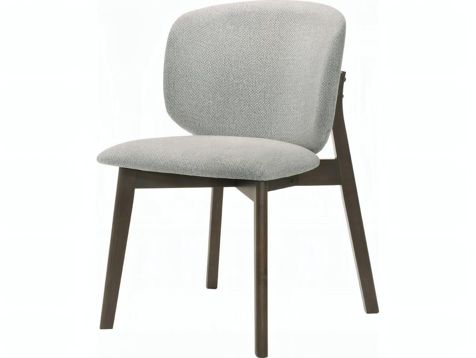 Mallin Set of Two Upholstered Dining Side Chairs Gray Chenille Walnut