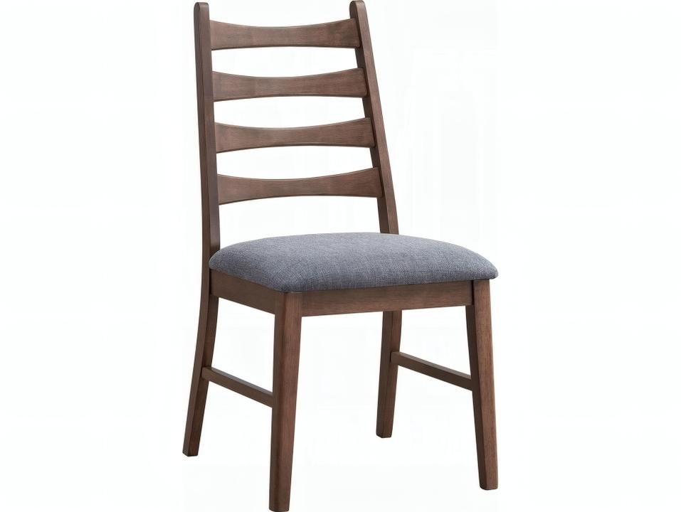Mayah Rubberwood Brown Upholstered Armless Dining Chair Set of 2