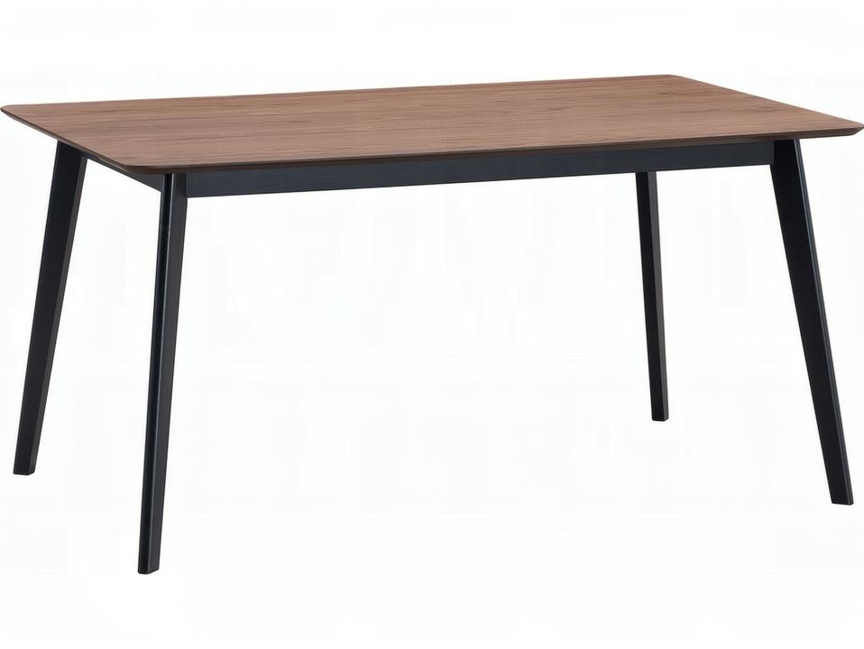 Rebi 59-Inch Rectangle Dining Table in Walnut and Black