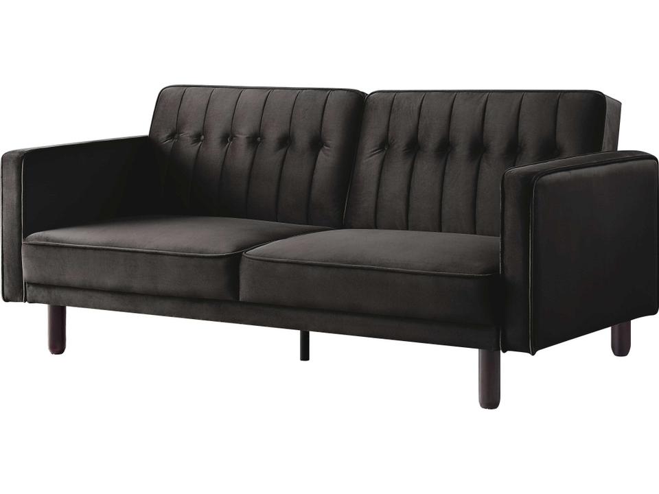 Qinven Brown Velvet Upholstered Sofa Bed