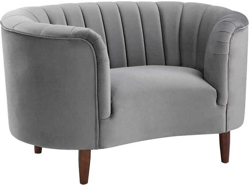 Millephri Gray Velvet Chair and a Half