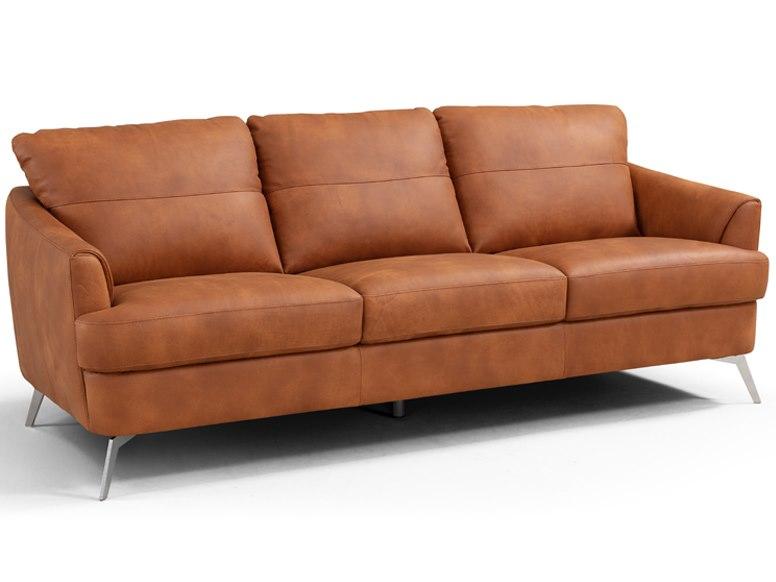 Safi Tan Leather Sofa