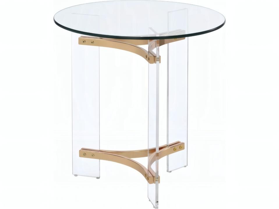 Sosi Contemporary Round End Table in Gold