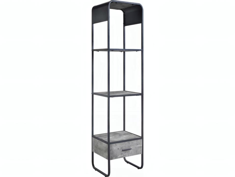 Raziela 66" Concrete Gray Black Media Console