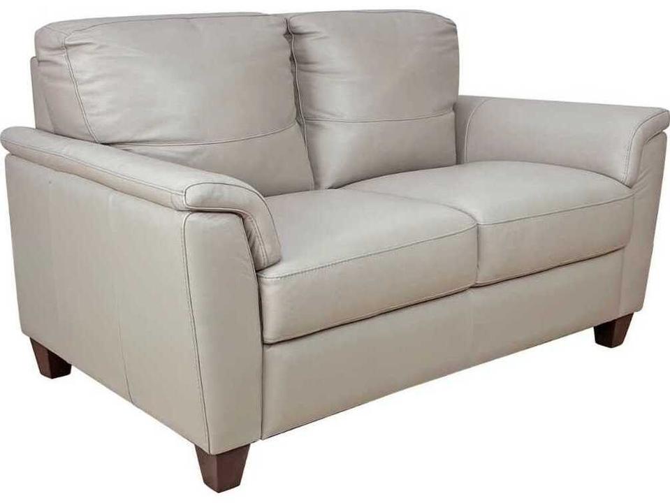Pacific Palisades Beige Leather Loveseat