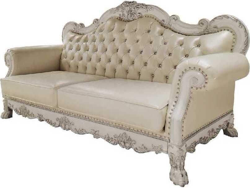 Dresden Cream Faux Leather Sofa