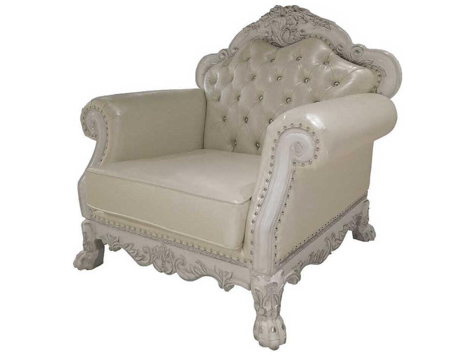 Dresden Cream Faux Leather Accent Chair