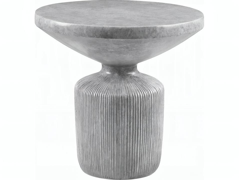 Laddie Weathered Gray Cement Round End Table