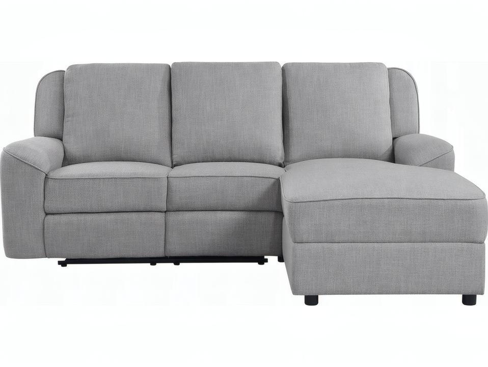 Destiny 3-Piece Modular Reclining Fabric Sectional Sofa in Grey Linen