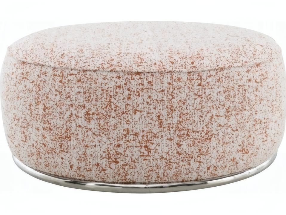 Sahara Pattern Boucle Ottoman in Brown and White