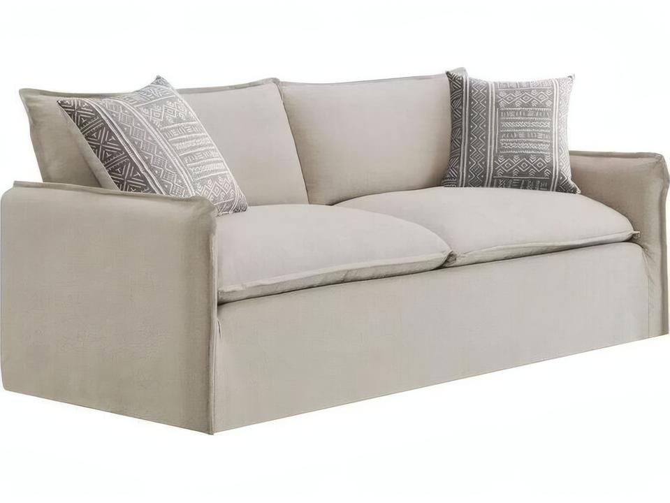 Upendo Beige Linen Upholstered Loveseat