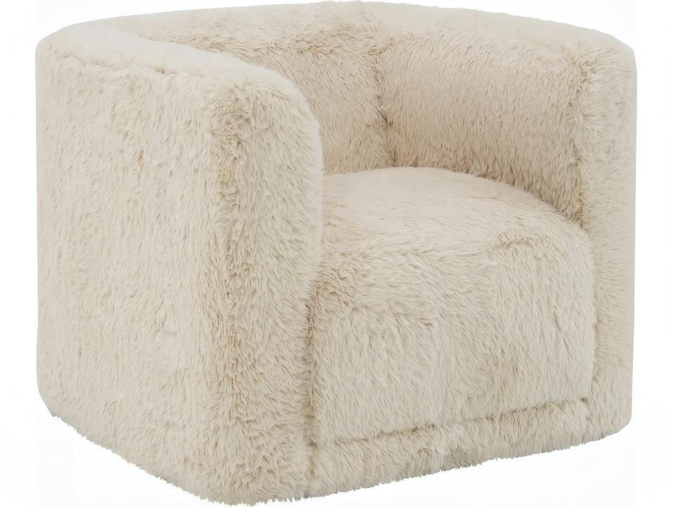 Upendo Beige Linen Upholstered Swivel Accent Chair