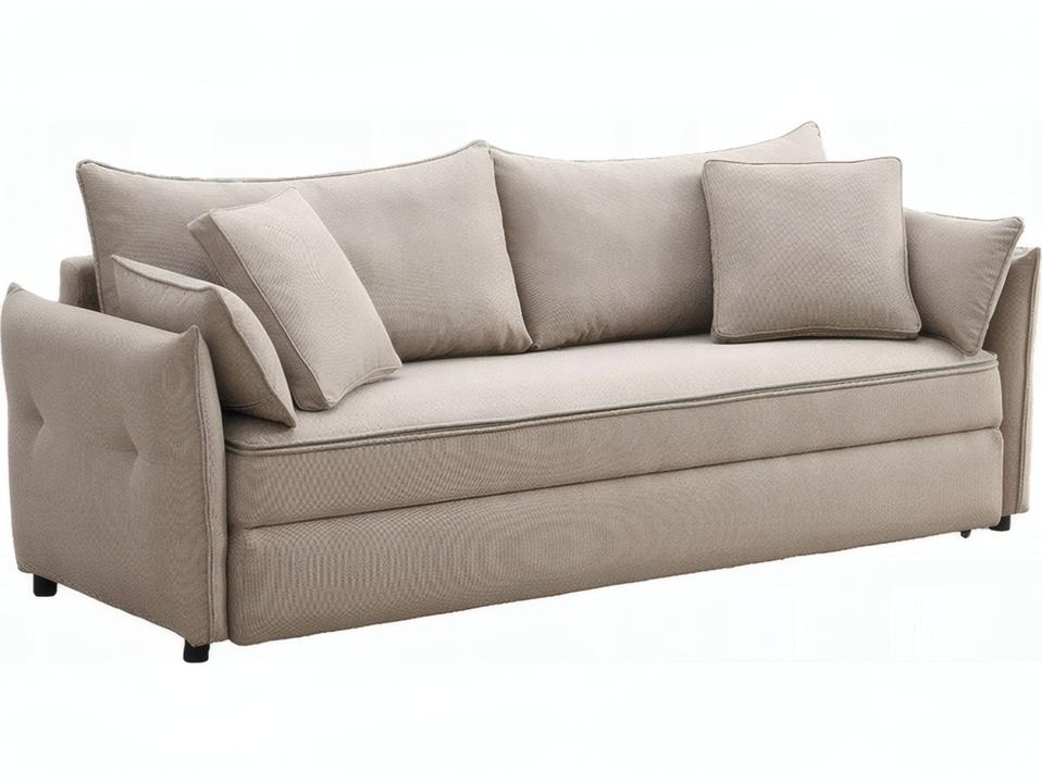 Irina 3-Seat Beige Fabric Sleeper Sofa