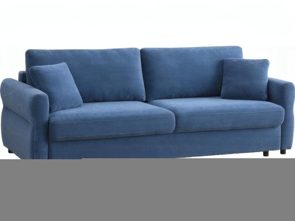 Haran 3-Seat Blue Fabric Sleeper Sofa with Pull-Out Bed