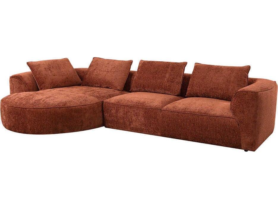 Aceso Brown Upholstered Sectional Sofa