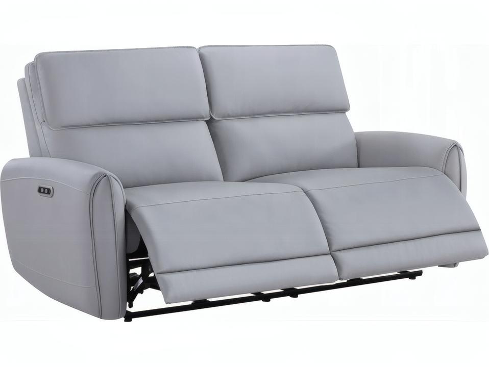 Jeromie 3-Seat Power Reclining Sofa in Gray Synthetic Leather
