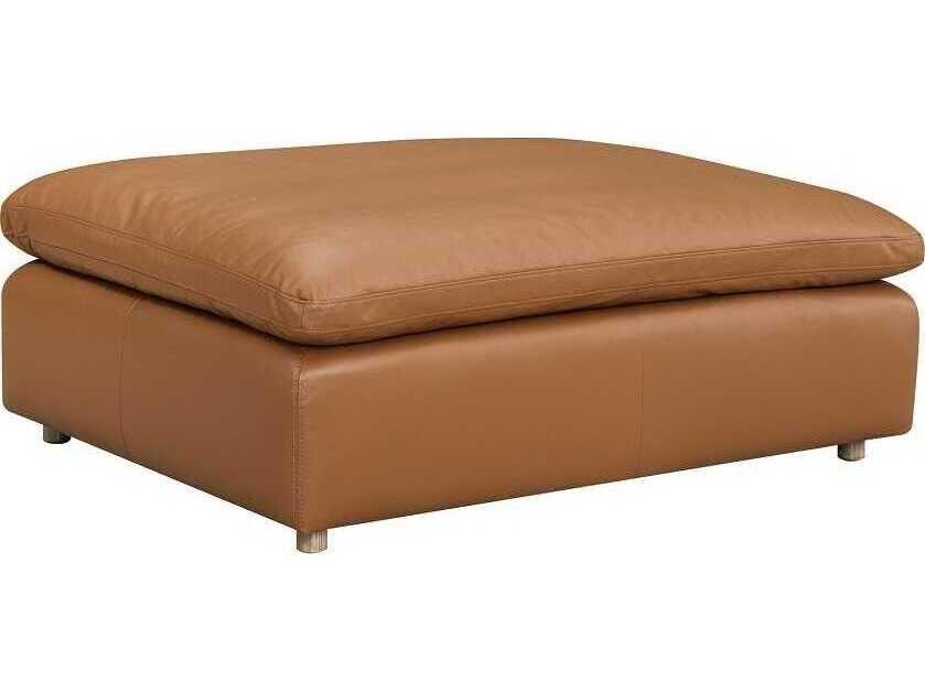 Brighton Brown Leather Ottoman
