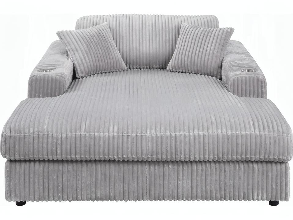 Hilde Chaise Lounge with 2 Pillows in Velvet