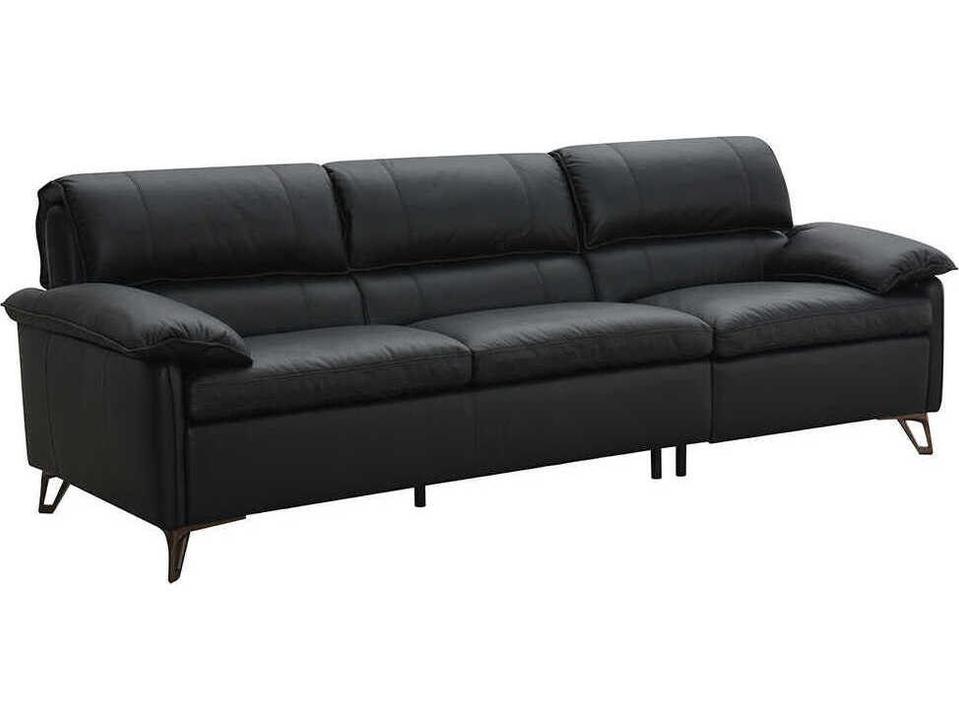 Eilene Black Leather Sofa