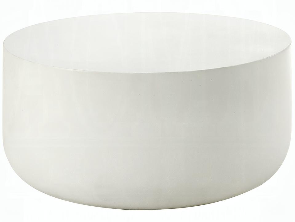 Dustan Round Coffee Table in Natural White Faux Concrete