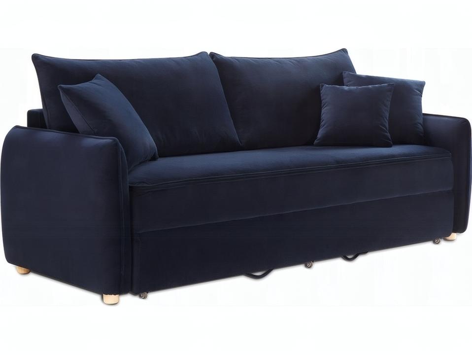 Irina Blue Velvet Pull-Out Full Sleeper Sofa