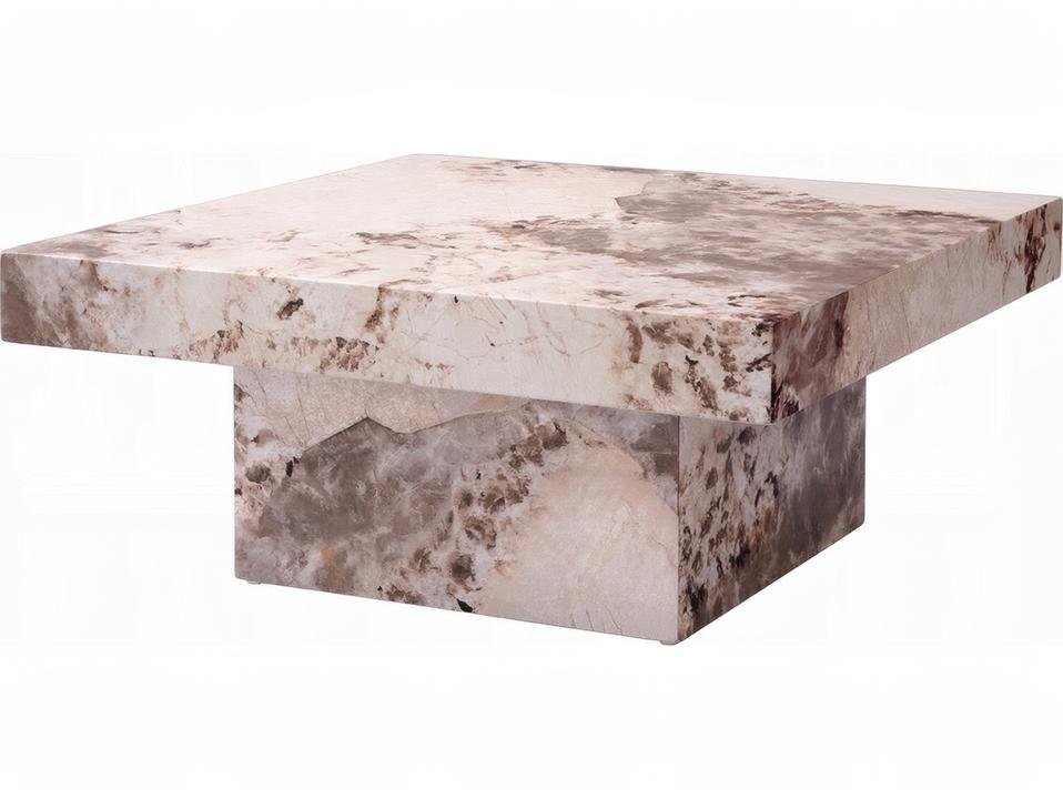 Fultan Square Coffee Table in Beige Engineered Stone