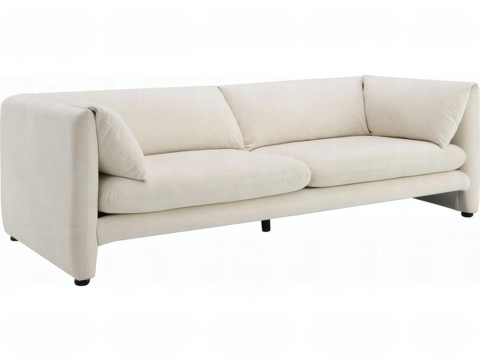 Jaeda 3-Seat Linen Sofa in Beige