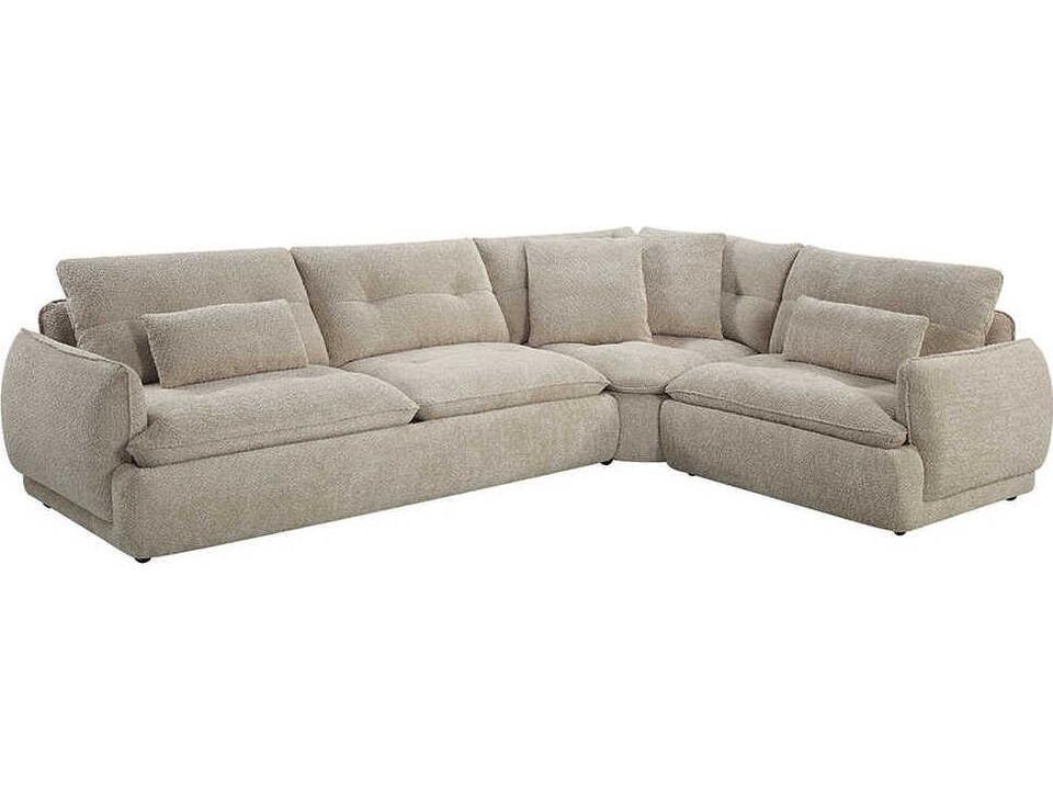 Jonina Beige Upholstered Sectional Sofa