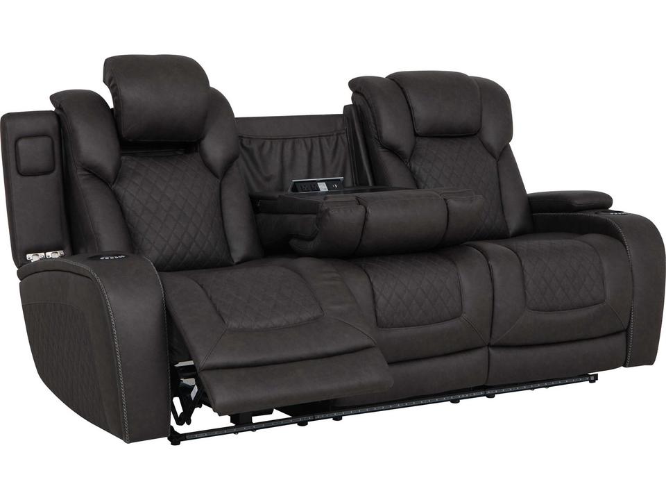 Wendell 3-Seat Power Reclining Sofa in Dark Gray Microfiber