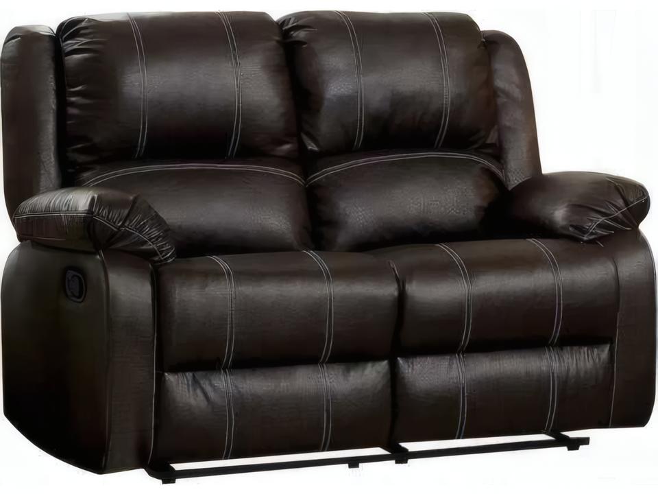Zuriel 2-Seat Power Reclining Faux Leather Loveseat in Brown