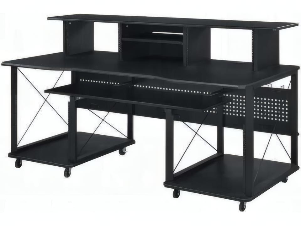 Megara Music Desk with Pull-Out Keyboard Tray in Black