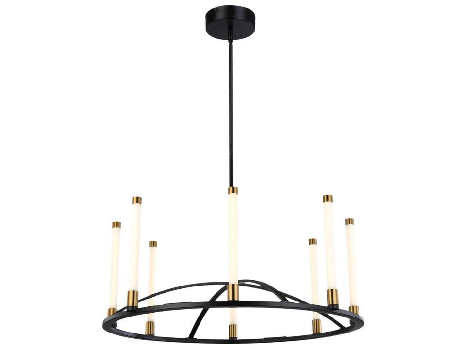 8-Light Infiniti LED Chandelier in Matte Black and Brass