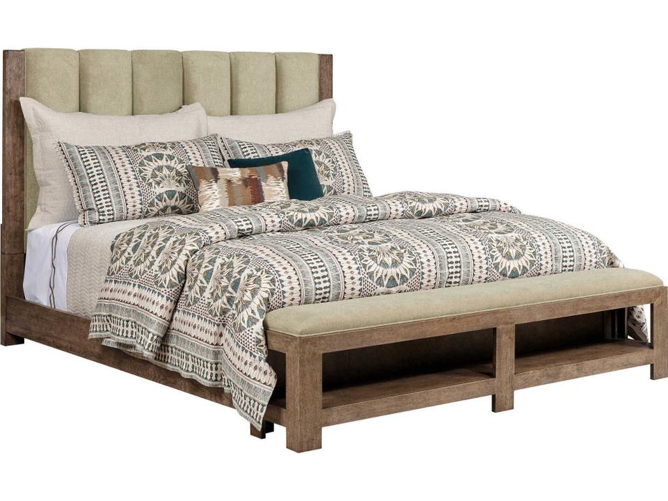 Skyline Meadowood Upholstered California King Bed in Smoke Finish