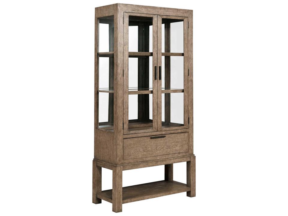 Skyline Potter Display Cabinet in Smoke Finish with Glass Doors