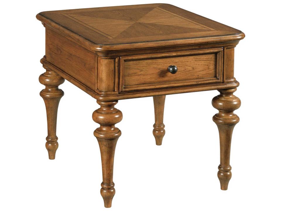 Berkshire Pearson Rectangle Drawer End Table in Cognac
