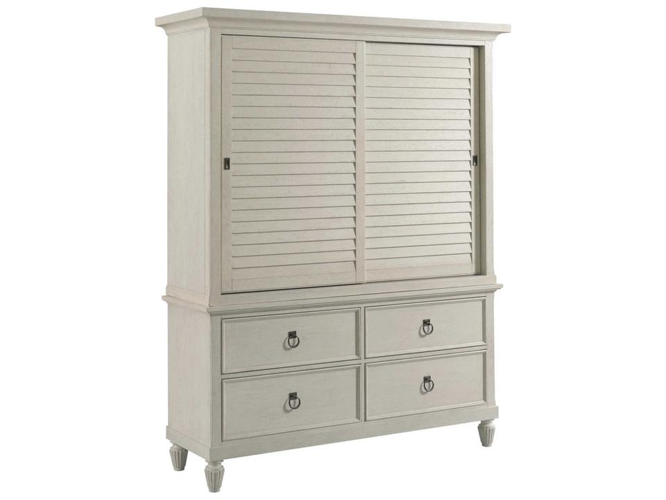 Grand Bay Media Wardrobe Versatile Storage in Egret Finish