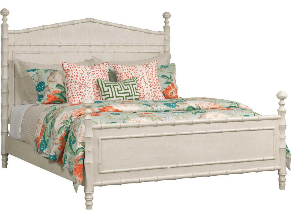 Grand Bay Vida King Faux Bamboo Panel Bed in Egret Finish